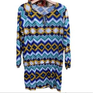 PATAGONIA Kamala Organic Cotton Blend Drop Waist Tunic Top Dress Size Medium